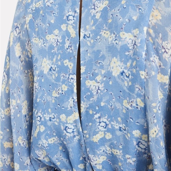 LoveShackFancy Nellie Bluejay Silk Top Blouse - Picture 3 of 7